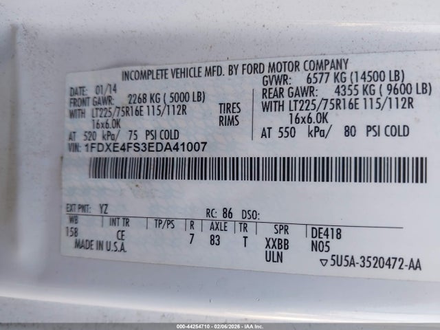 Ford E-450 Cutaway 2014 1FDXE4FS3EDA41007 Image 9