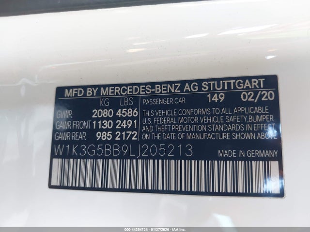 W1K3G5BB9LJ205213 Mercedes-Benz Amg A 35 4matic