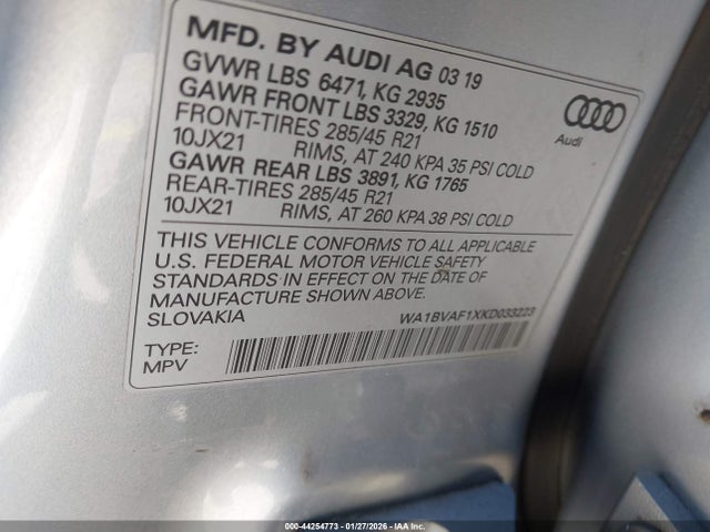 2019 AUDI Q8 WA1BVAF1XKD033223 Photo 8