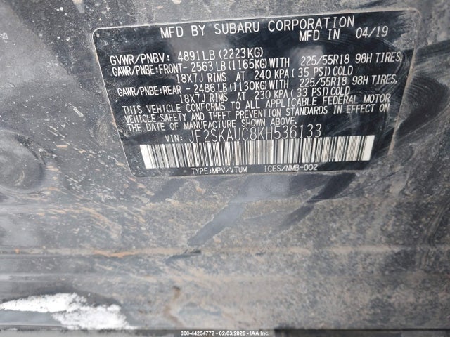 2019 SUBARU FORESTER JF2SKAUC8KH536133 Photo 8