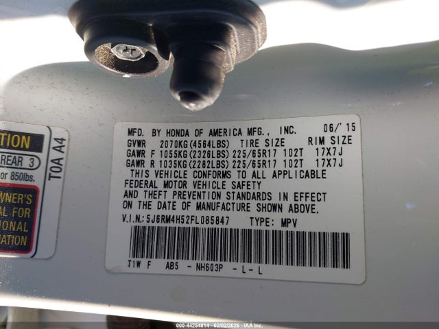 2015 HONDA CR-V 5J6RM4H52FL085847 Photo 8