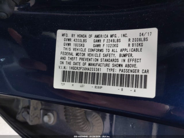 1HGCR2F3XHA205381 Honda ACCORD LX