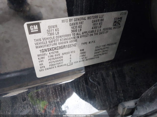 Chevrolet Tahoe Ltz 2016 1GNSKCKC8GR103742 Image 9
