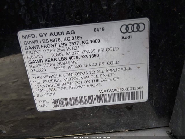 2019 AUDI E-TRON WA1VAAGEXKB012605 Photo 8