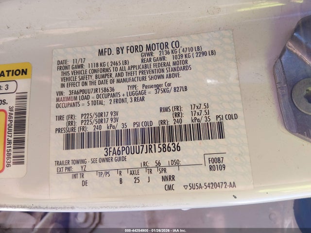 Ford Fusion Hybrid S 2018 3FA6P0UU7JR158636 Image 9