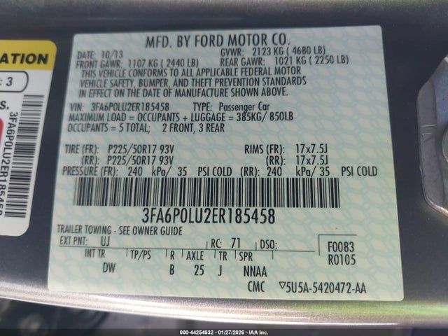 Ford Fusion Hybrid Se 2014 3FA6P0LU2ER185458 Image 9