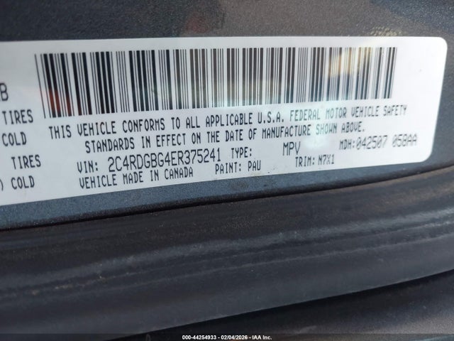 Продажа на аукционе авто 2014 Dodge Grand Caravan Se 30th Anniversary, vin: 2C4RDGBG4ER375241, номер лота: 44254933