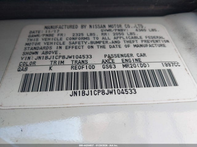JN1BJ1CP8JW104533 Nissan Rogue Sport Sl