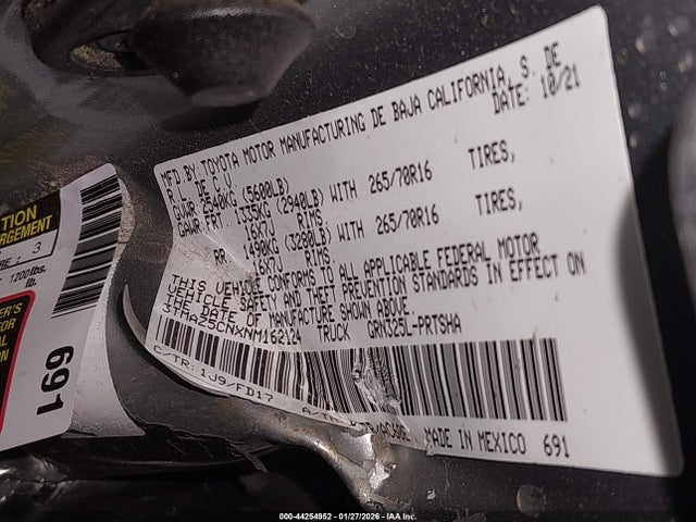 3TMAZ5CNXNM162124 Toyota Tacoma Trd Off Road