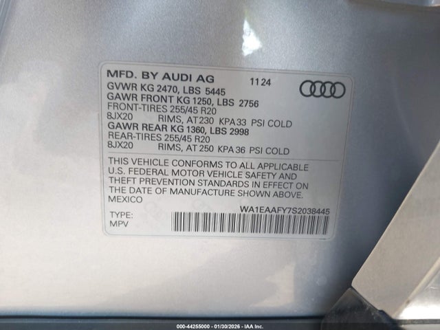 2025 AUDI Q5 WA1EAAFY7S2038445 Photo 8