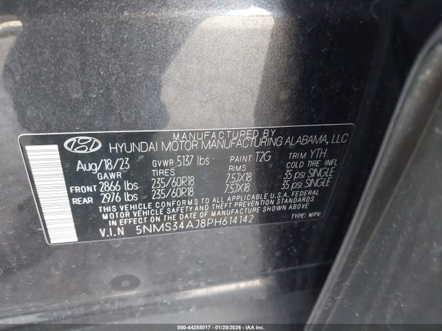 Hyundai Santa Fe Sel 2023 5NMS34AJ8PH614142 Image 9
