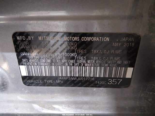 Продаж на аукціоні авто 2018 Mitsubishi Outlander Sport 2.4 Se, vin: JA4AP3AW4JU017716, номер лоту: 44255065