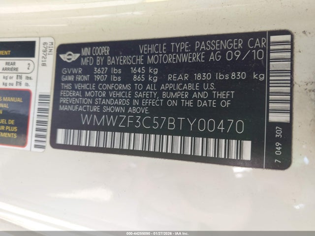 2011 MINI COOPER CLUBMAN WMWZF3C57BTY00470 Photo 8