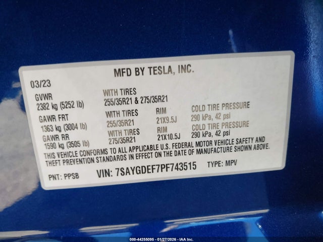 2023 TESLA MODEL Y 7SAYGDEF7PF743515 Photo 8