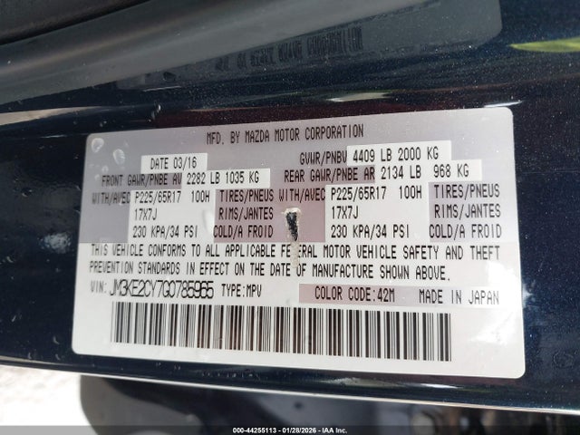 Aukcja sprzedaży 2016 Mazda Cx-5 Touring, vin: JM3KE2CY7G0785965, numer aukcji: 44255113