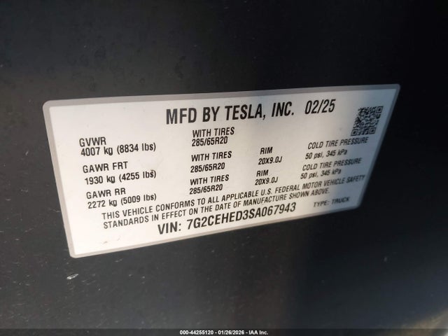 Tesla Cybertruck 2025 7G2CEHED3SA067943 Image 9
