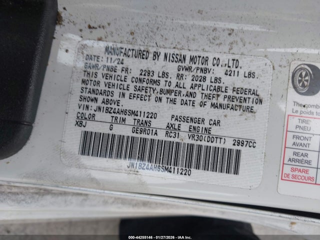 JN1BZ4AH6SM411220 Nissan Z Sport Automatic Transmission