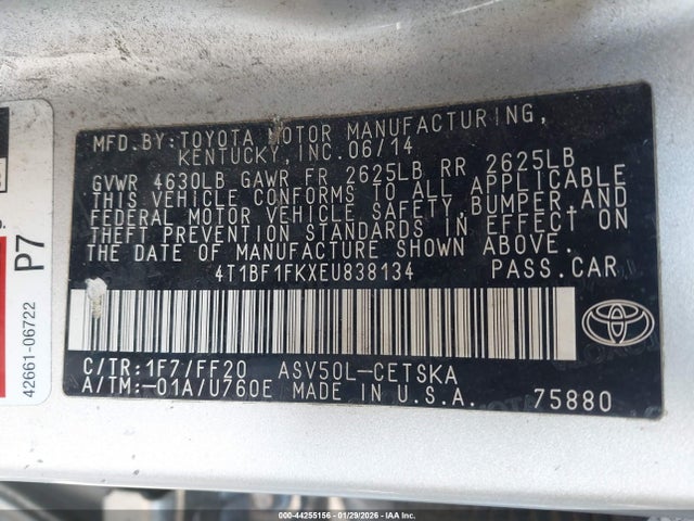 Toyota CAMRY SE 2014 4T1BF1FKXEU838134 Image 9