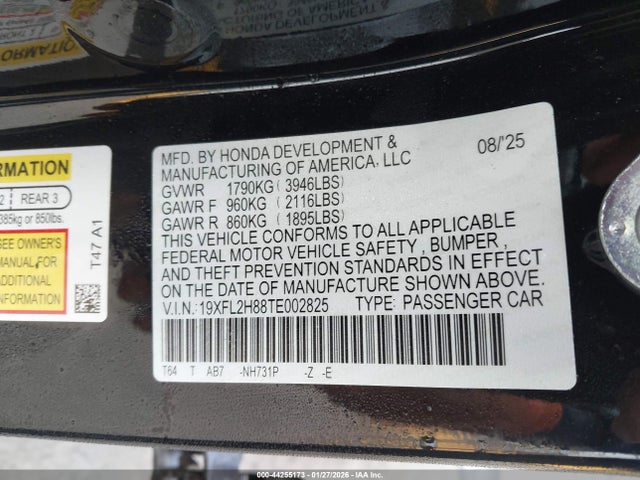 Honda Civic Sport 2026 19XFL2H88TE002825 Image 9