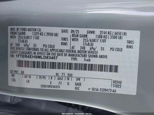 2021 FORD RANGER 1FTER4EH9MLD83457 Photo 8