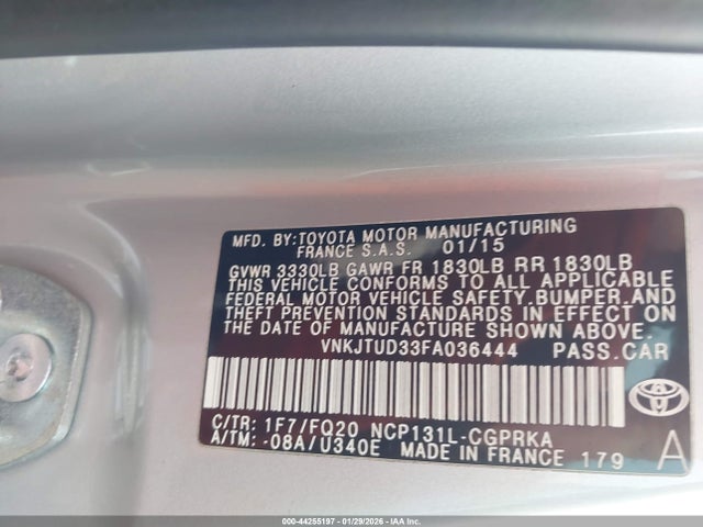 Toyota YARIS L 2015 VNKJTUD33FA036444 Image 9