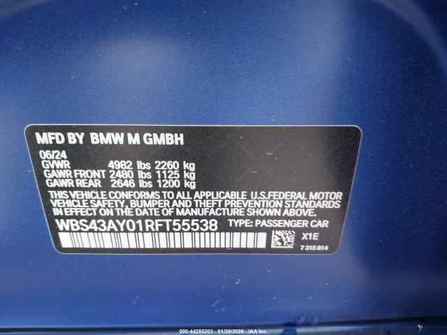 2024 BMW M3 WBS43AY01RFT55538 Photo 8