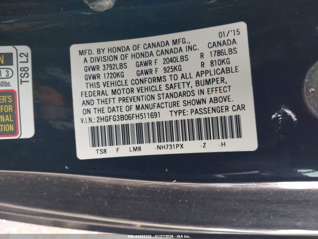 2015 HONDA CIVIC 2HGFG3B06FH511691 Photo 8