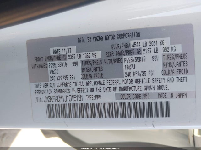 JM3KFACM1J1315131 Mazda Cx-5 Touring