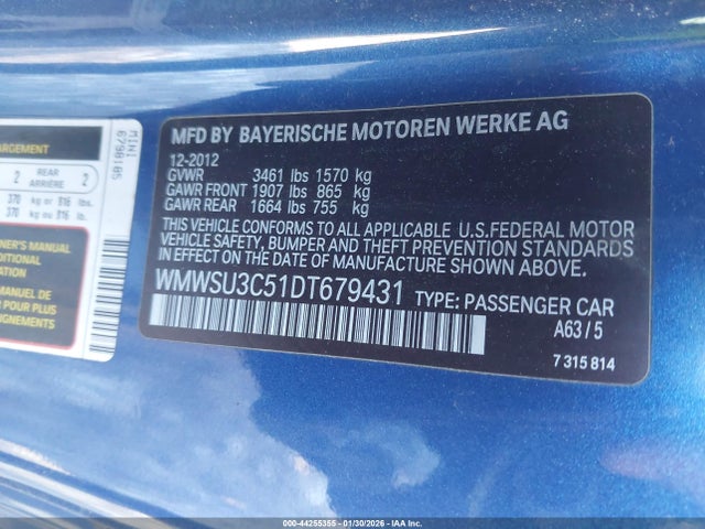 2013 MINI HARDTOP WMWSU3C51DT679431 Photo 8