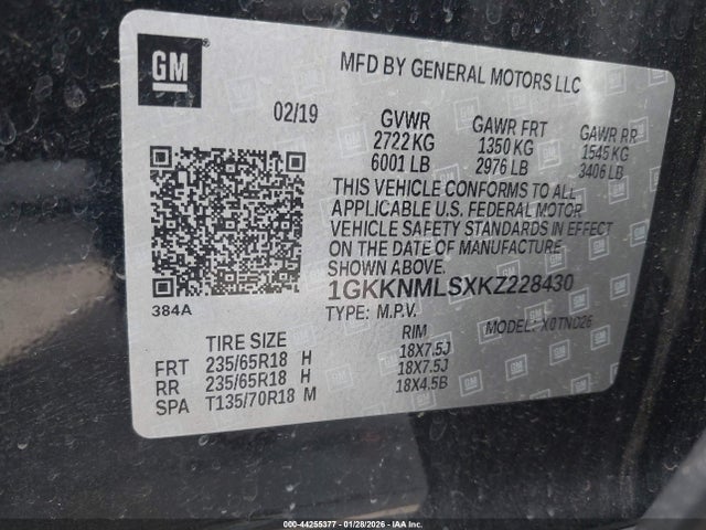 2019 GMC ACADIA 1GKKNMLSXKZ228430 Photo 8