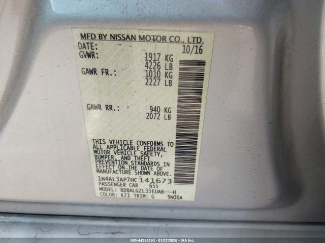 1N4AL3AP7HC141673 Nissan Altima 2.5 S