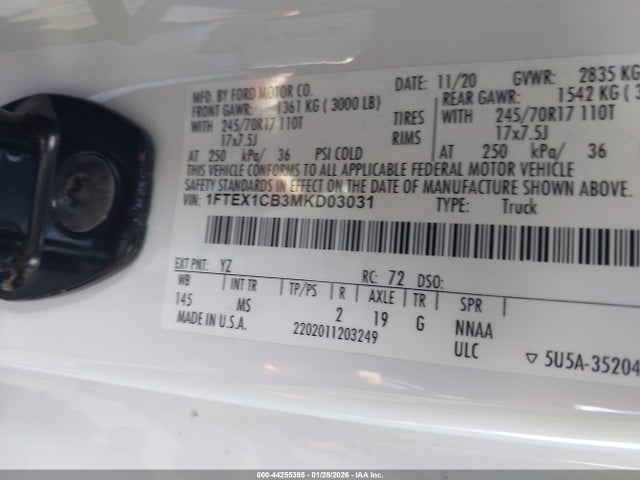 Ford F-150 Xlt 2021 1FTEX1CB3MKD03031 Image 9