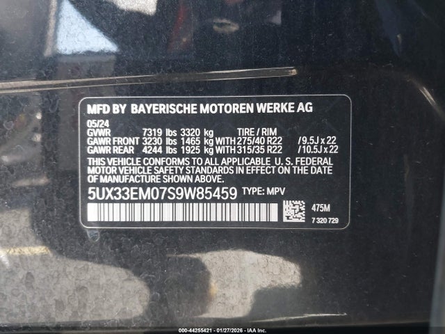 2025 BMW X7 5UX33EM07S9W85459 Photo 8