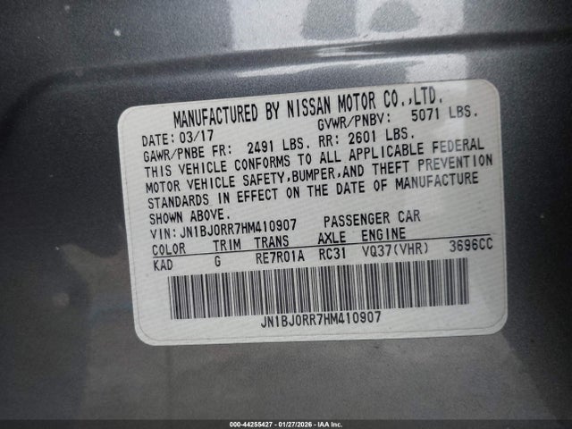 JN1BJ0RR7HM410907 Infiniti QX50
