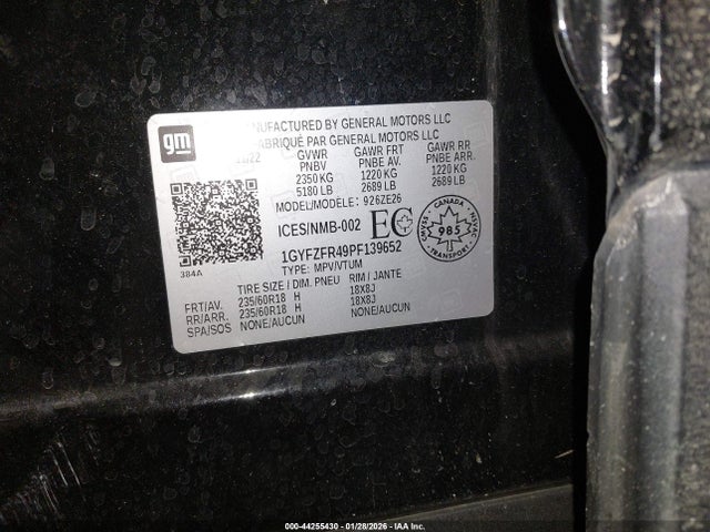 1GYFZFR49PF139652 Cadillac XT4 SPORT