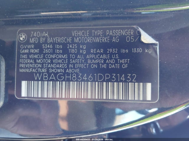 2001 BMW 740IL WBAGH83461DP31432 Photo 8