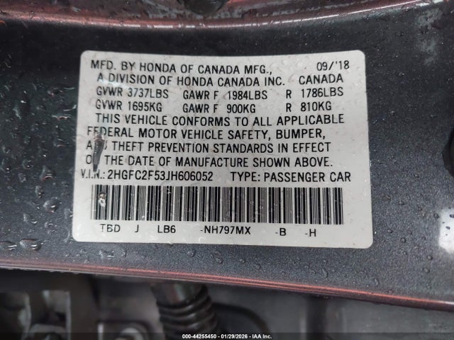 2HGFC2F53JH606052 Honda Civic Lx