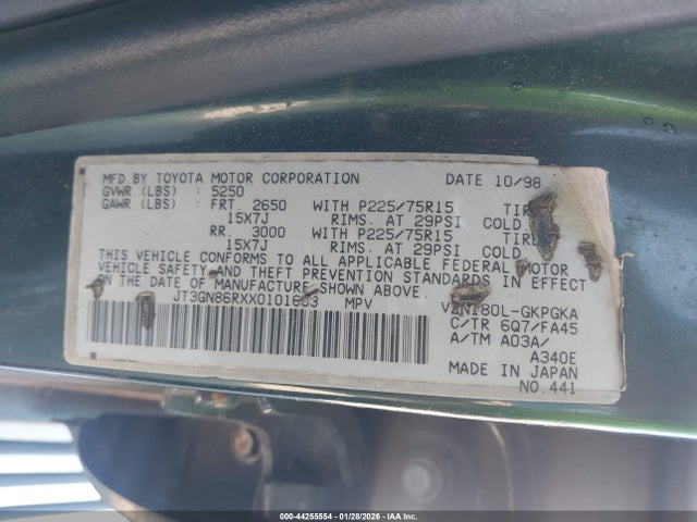 1999 TOYOTA 4RUNNER JT3GN86RXX0101663 Photo 8