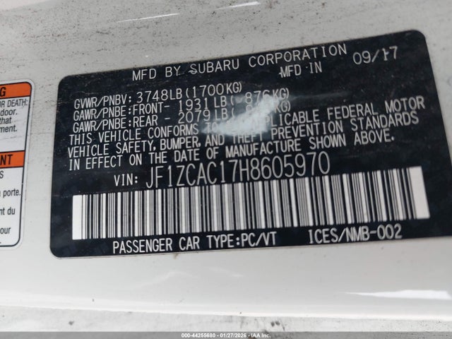 JF1ZCAC17H8605970 Subaru Brz Limited