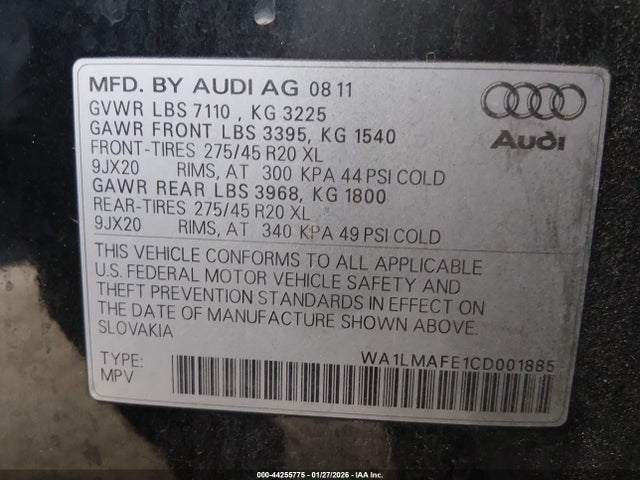 2012 AUDI Q7 WA1LMAFE1CD001885 Photo 8