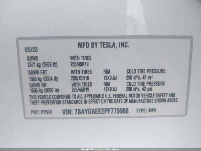 2023 TESLA MODEL Y 7SAYGAEE2PF779988 Photo 8