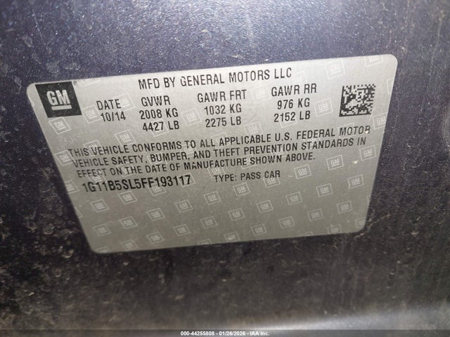 Chevrolet MALIBU LS 2015 1G11B5SL5FF193117 Image 9