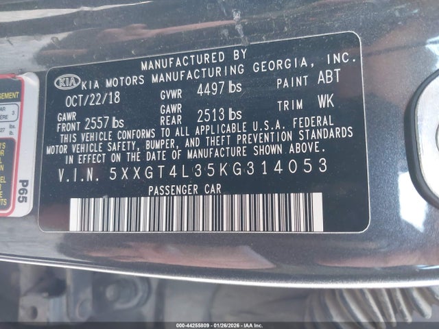 5XXGT4L35KG314053 KIA Optima S