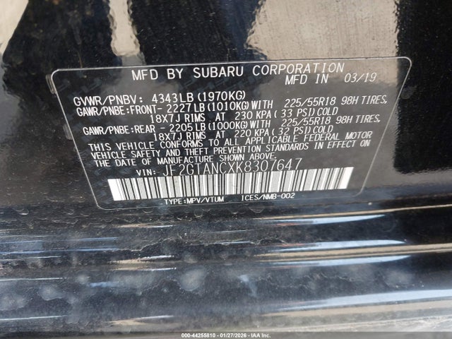 JF2GTANCXK8307647 Subaru Crosstrek 2.0i Limited