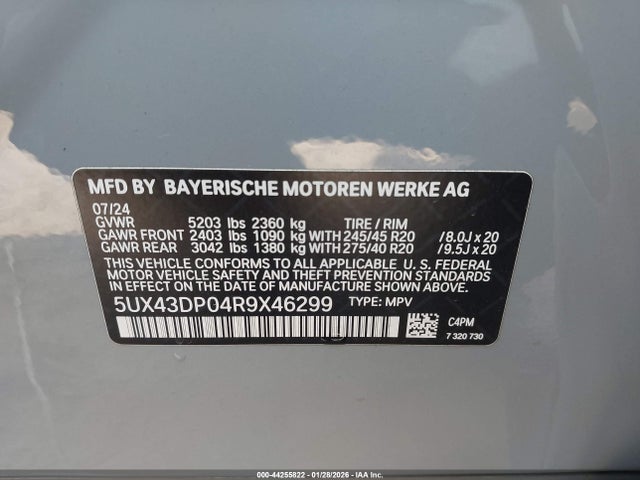 5UX43DP04R9X46299 BMW X3 Sdrive30i