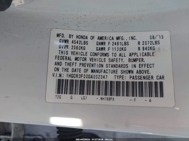 1HGCR3F00GA002347 Honda Accord Ex-l V-6