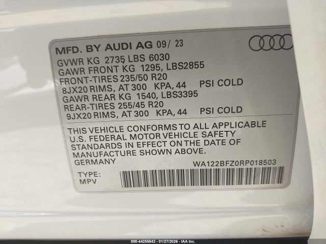 2024 AUDI Q4 SPORTBACK E-TRON WA122BFZ0RP018503 Photo 8