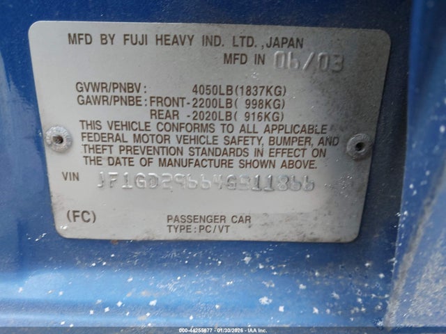 2004 SUBARU IMPREZA JF1GD29664G511866 Photo 8
