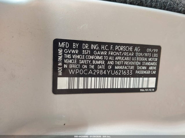 2000 PORSCHE BOXSTER WP0CA2984YU621633 Photo 8