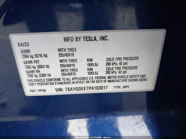 2023 TESLA MODEL Y 7SAYGDEE7PA103017 Photo 8